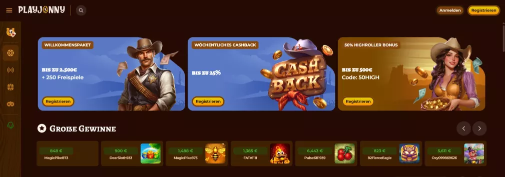 Playjonny Casino Bonus 500 Euro und Freispiele